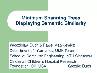 Minimum Spanning Trees Displaying Semantic Similarity