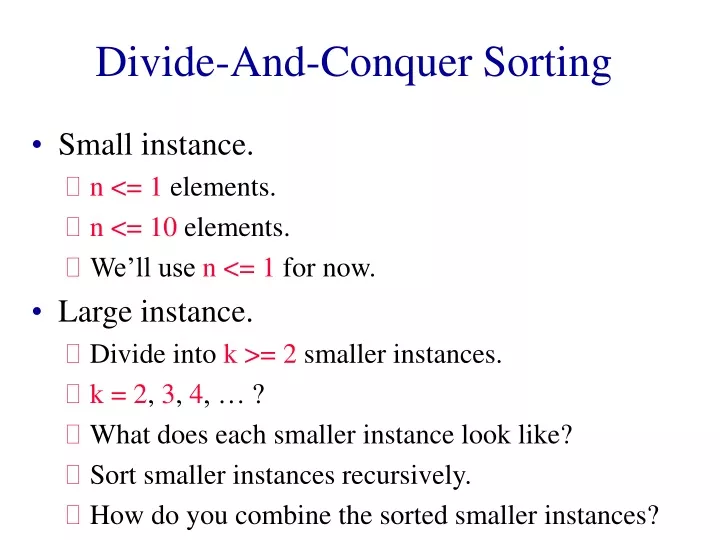 divide and conquer sorting