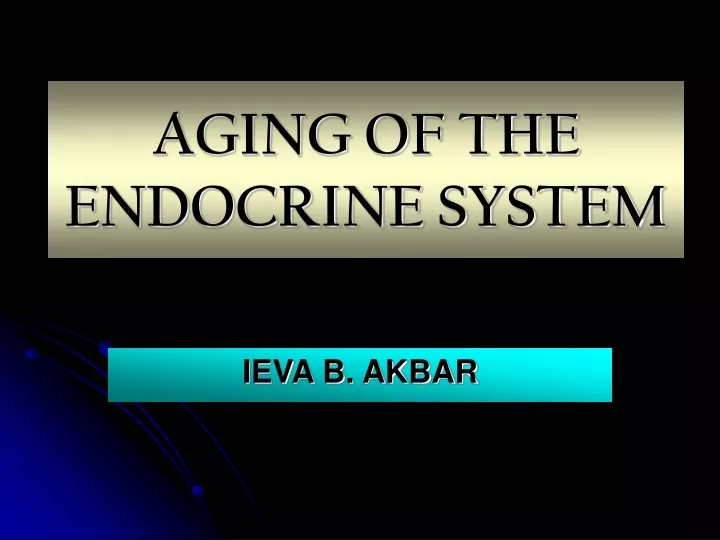 aging of the endocrine system