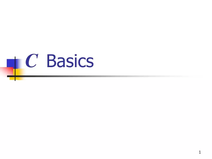 c basics