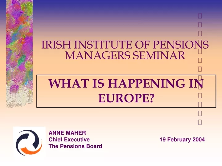 irish institute of pensions managers seminar