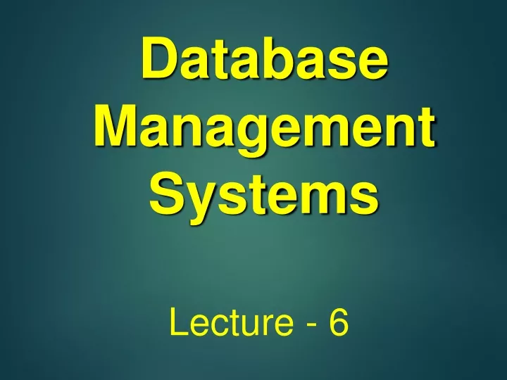 database management systems