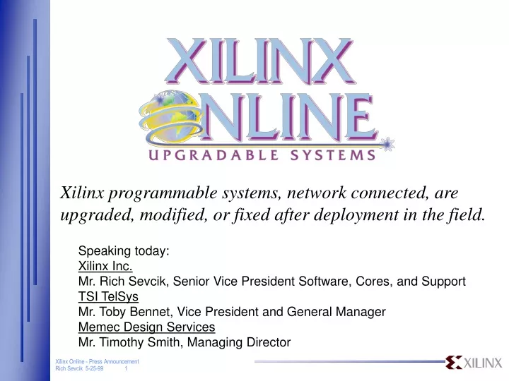 xilinx programmable systems network connected