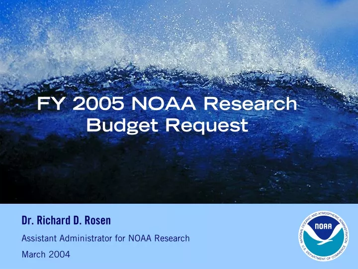 fy 2005 noaa research budget request