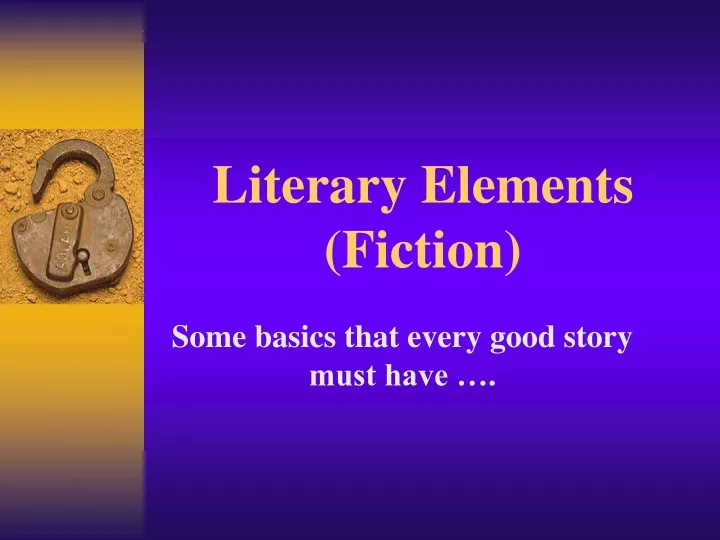 literary elements fiction