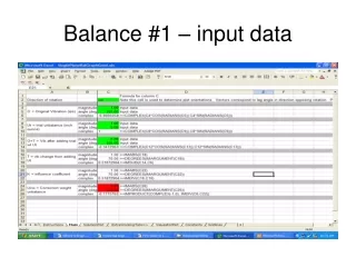 Balance #1 – input data