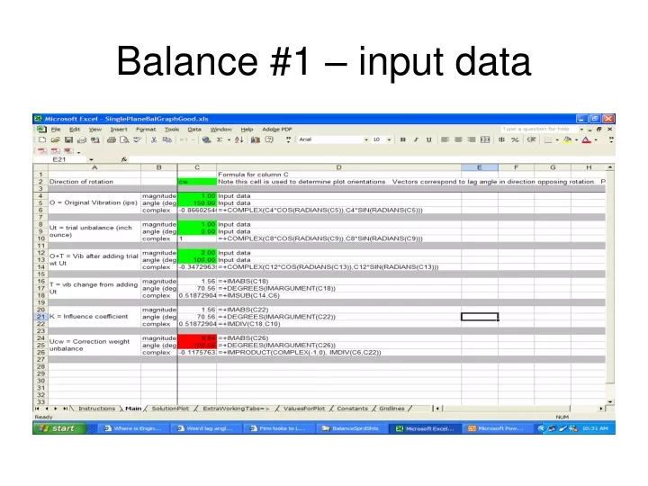 balance 1 input data