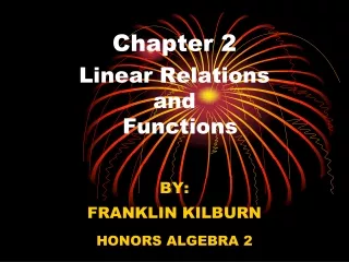 Chapter 2 Linear Relations  and       Functions