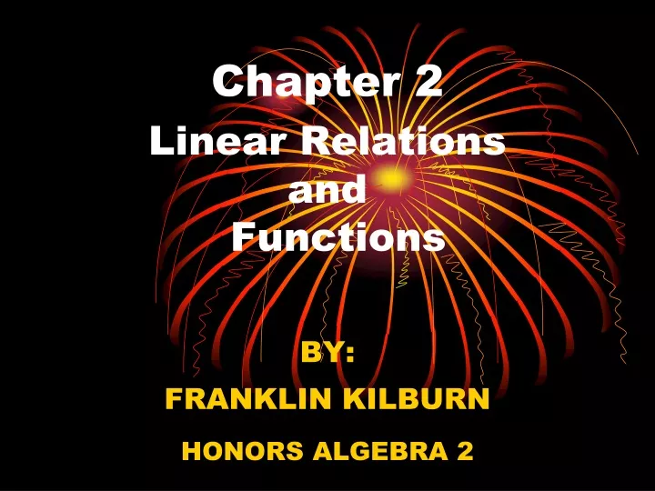 chapter 2 linear relations and functions