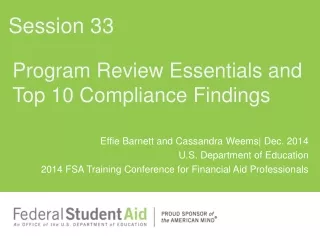 Program Review Essentials and Top 10 Compliance Findings