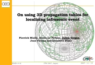 On using 3D propagation tables for localizing infrasonic event