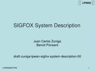 SIGFOX System Description