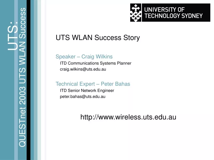 uts wlan success story