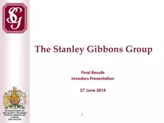 Final Results Investors Presentation 27 June 2014