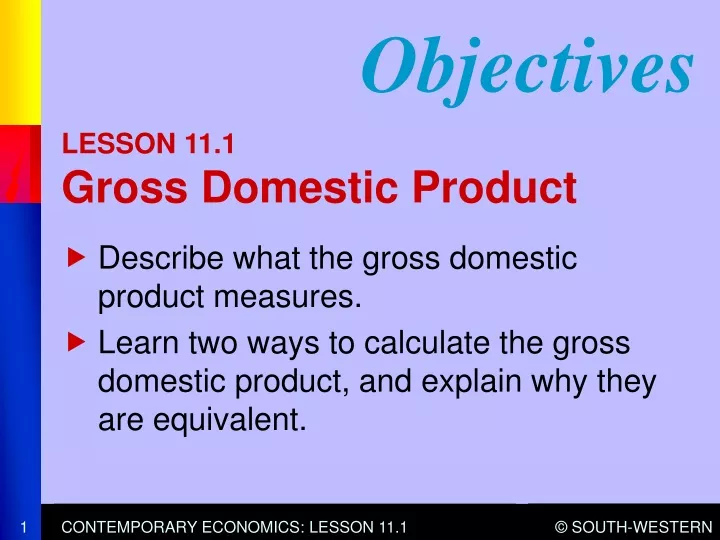 lesson 11 1 gross domestic product