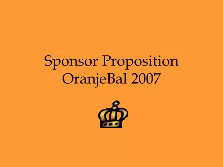 sponsor proposition oranjebal 2007