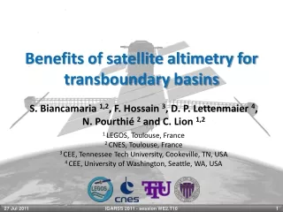Benefits of satellite altimetry for  transboundary  basins