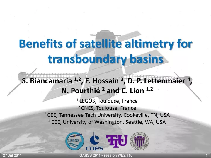 benefits of satellite altimetry for transboundary basins