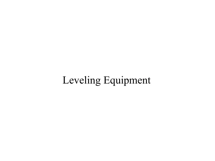 leveling equipment