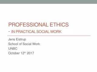 Professional ethics - in practical social work