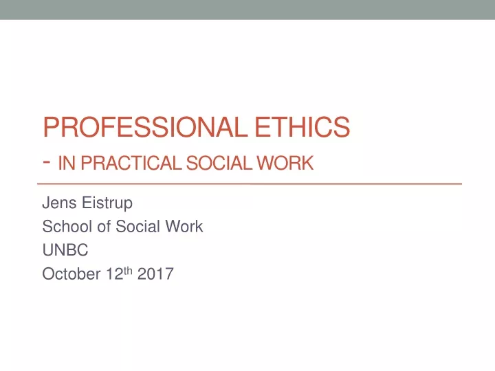 professional ethics in practical social work