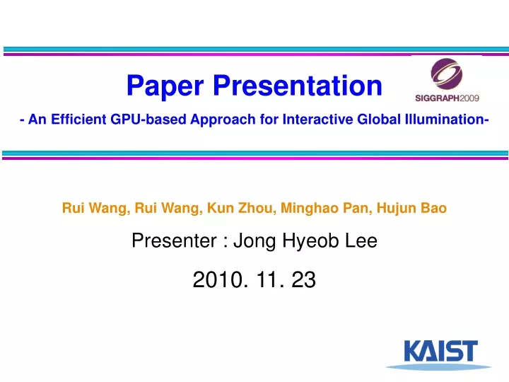 paper presentation an efficient gpu based