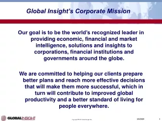 Global Insight’s Corporate Mission