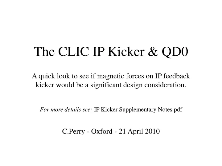 the clic ip kicker qd0