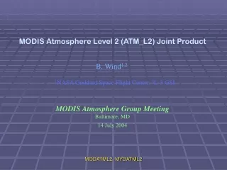 MODIS Atmosphere Level 2 (ATM_L2) Joint Product