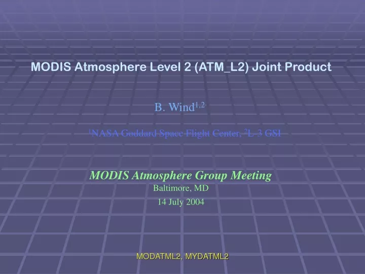 modis atmosphere level 2 atm l2 joint product