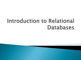 Introduction to Relational Databases