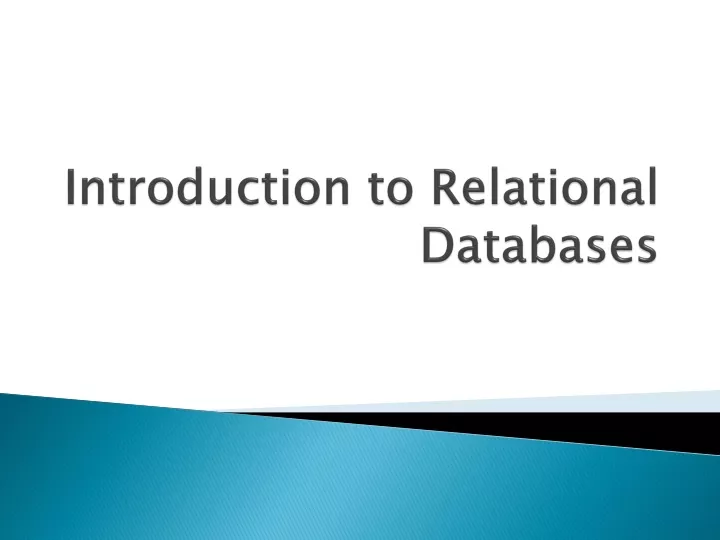 introduction to relational databases