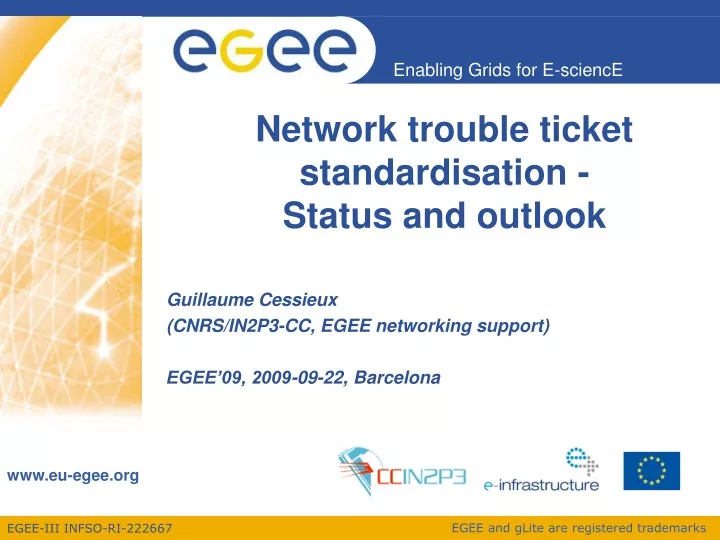 network trouble ticket standardisation status and outlook