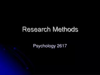 Research Methods