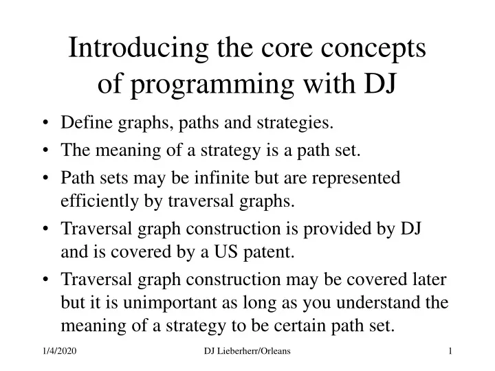 introducing the core concepts of programming with dj