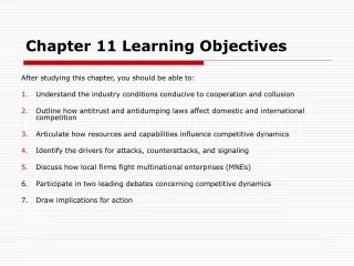 Chapter 11 Learning Objectives