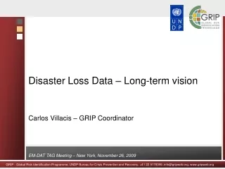 Disaster Loss Data – Long-term vision