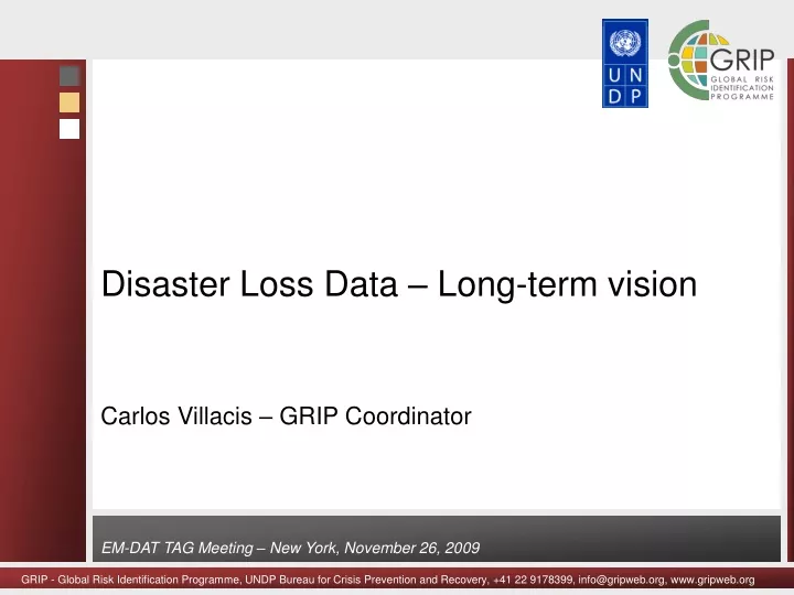 disaster loss data long term vision