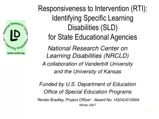 National Research Center on  Learning Disabilities (NRCLD)