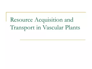 Resource Acquisition and Transport in Vascular Plants