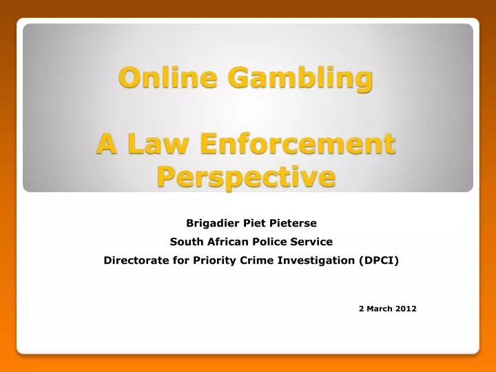 online gambling a law enforcement perspective
