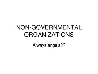 NON-GOVERNMENTAL ORGANIZATIONS
