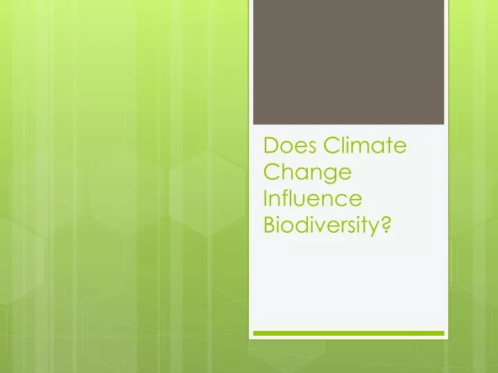 does climate change influence biodiversity