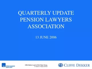 QUARTERLY UPDATE PENSION LAWYERS ASSOCIATION