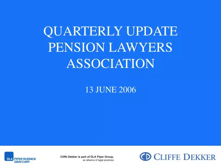 quarterly update pension lawyers association