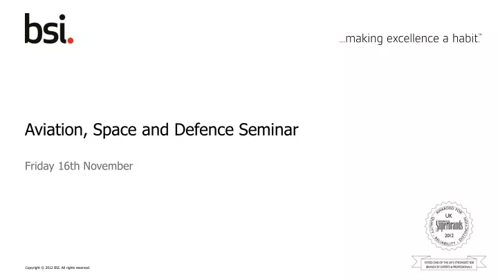 aviation space and defence seminar friday 16th november