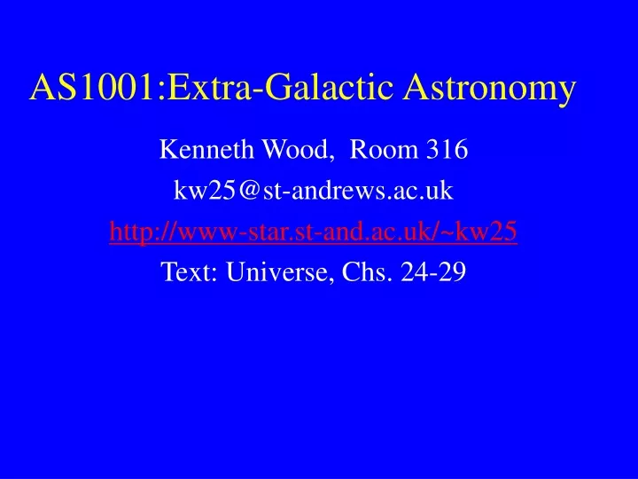 as1001 extra galactic astronomy