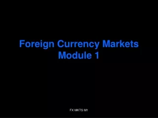 Foreign Currency Markets Module 1