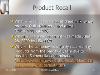 Product Recall