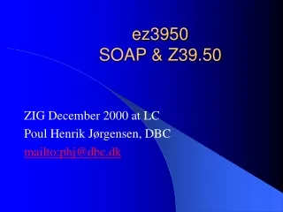 ez3950 SOAP &amp; Z39.50